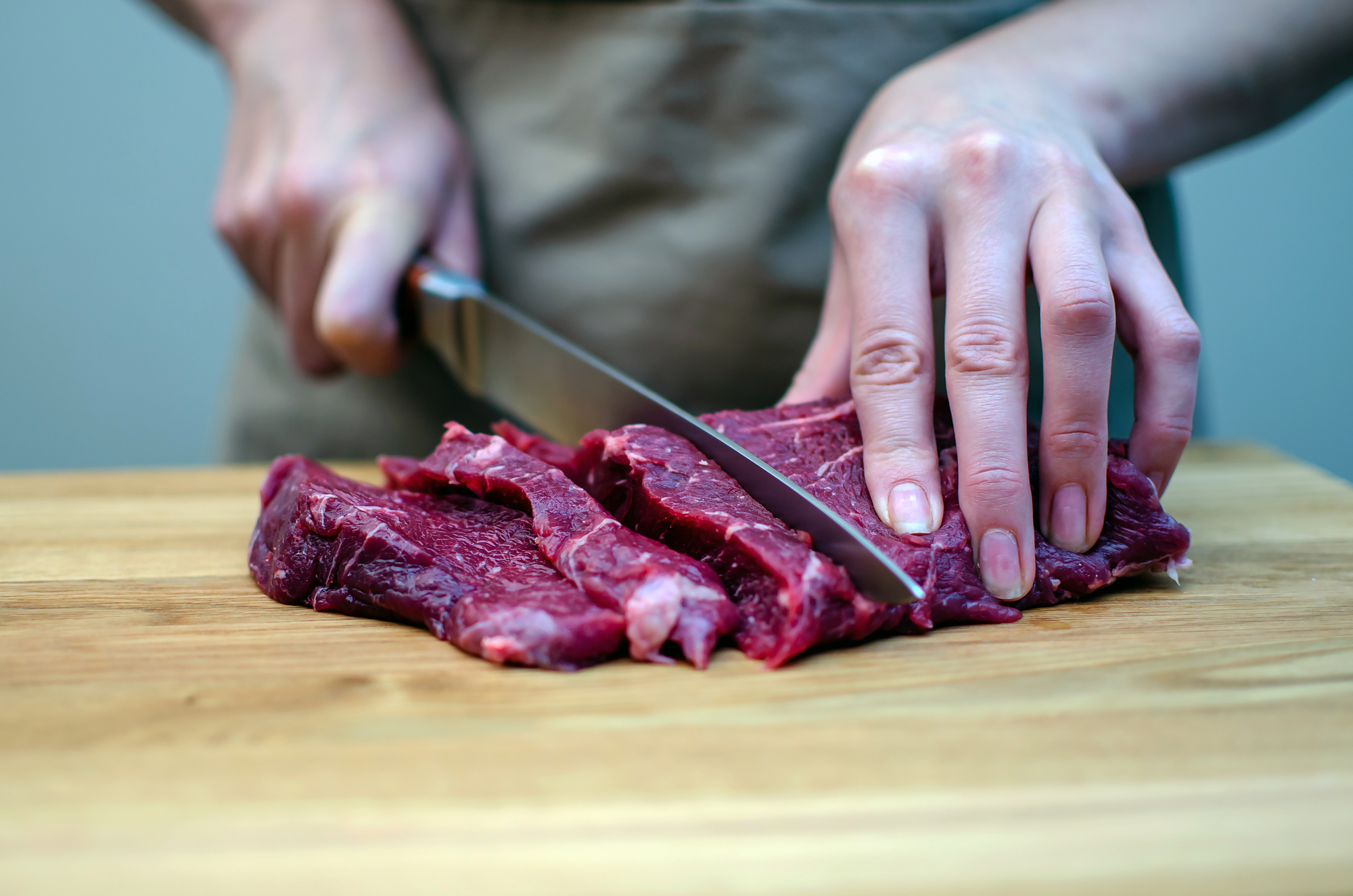 cutting beef cutting beef