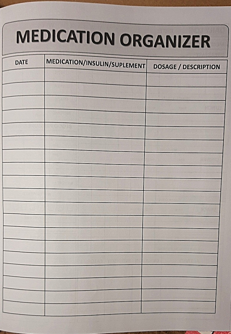 diabetic log book diabetic log book