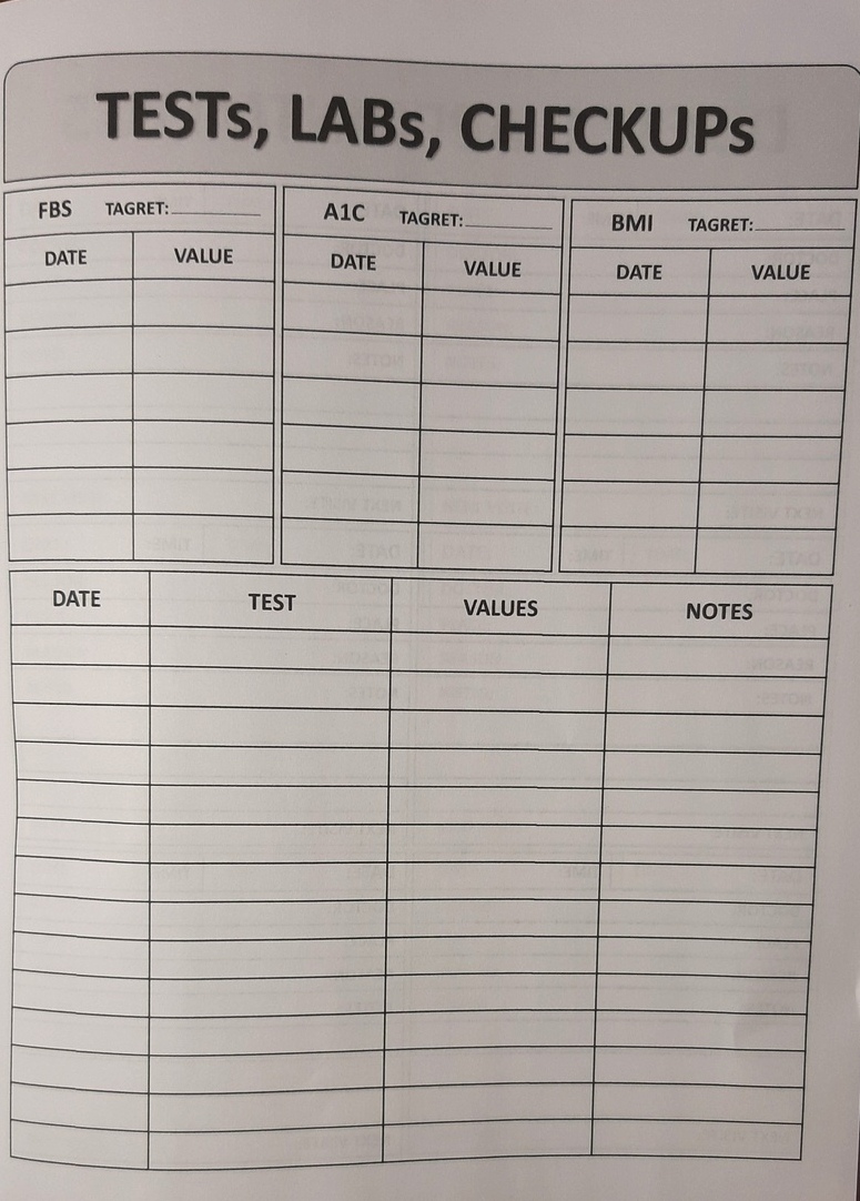 glucose log book glucose log book